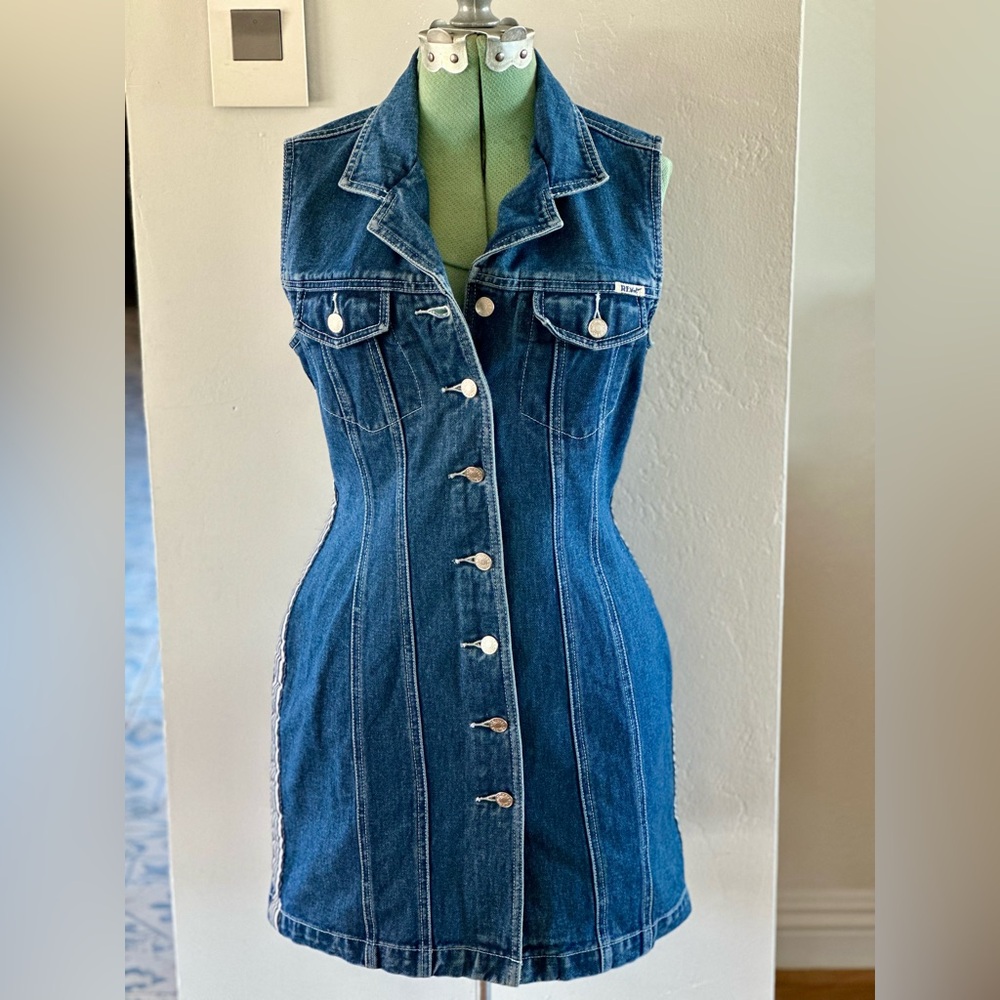 Vintage REVOLT Button-Up Denim Dress